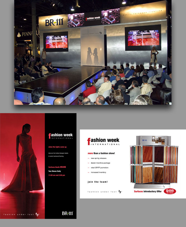 Fashion Week International magazine ad and tradeshow images