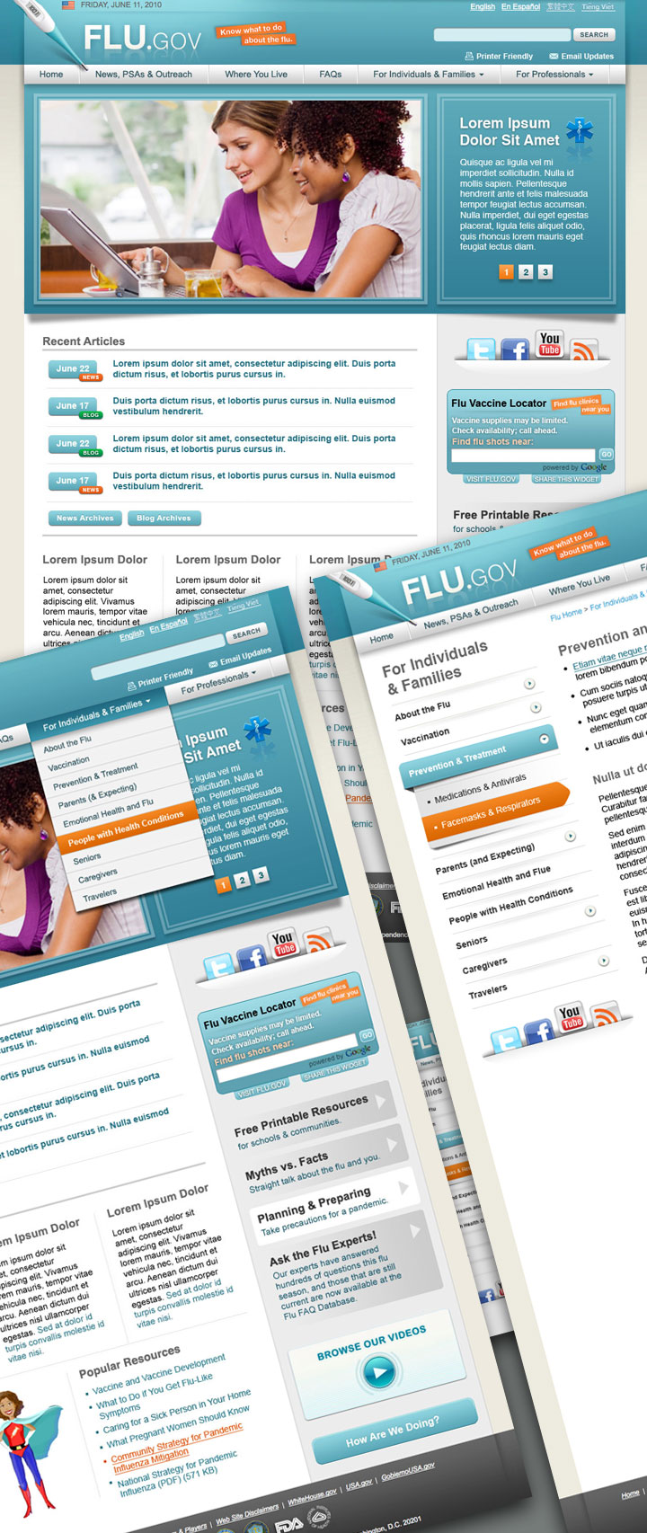 Flu.gov screens